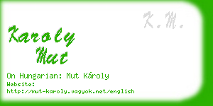 karoly mut business card