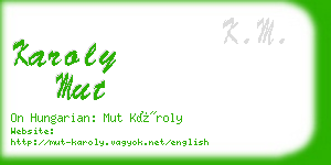 karoly mut business card